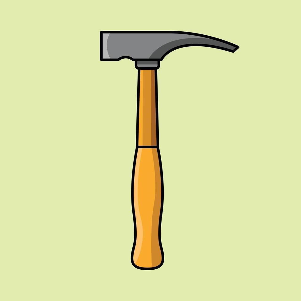 Ziegelhammer Cartoon Vektor Icon Illustration