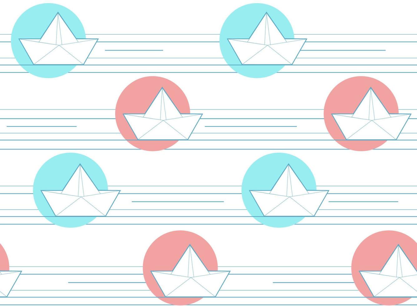 Origami-Papierboote oder Schiffsmuster. vektor