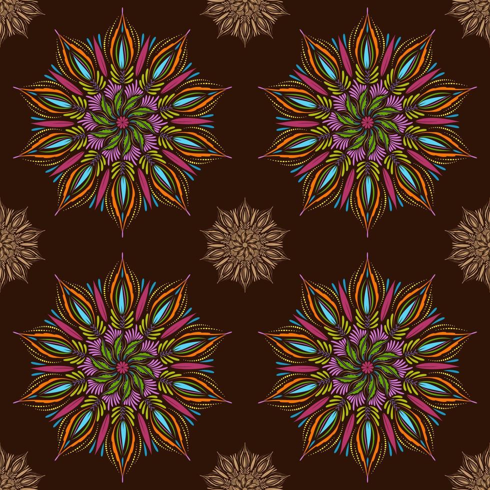 nahtlose Vektor-Mandala-Muster. indische, tibetische, osmanische Motive vektor