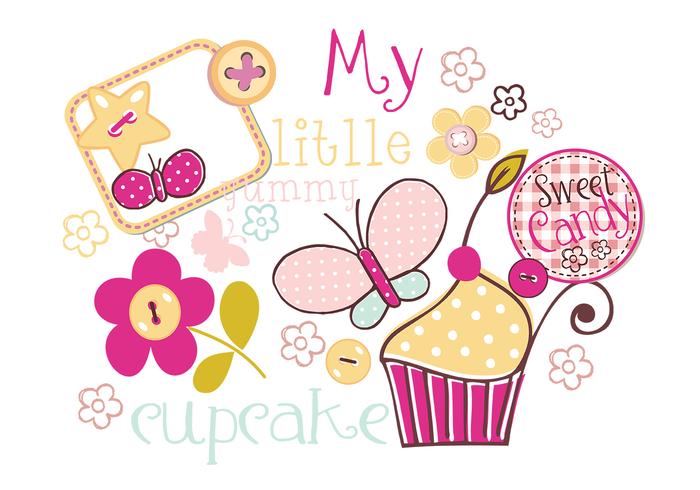 Mein leckerer Cupcake Vektor Pack