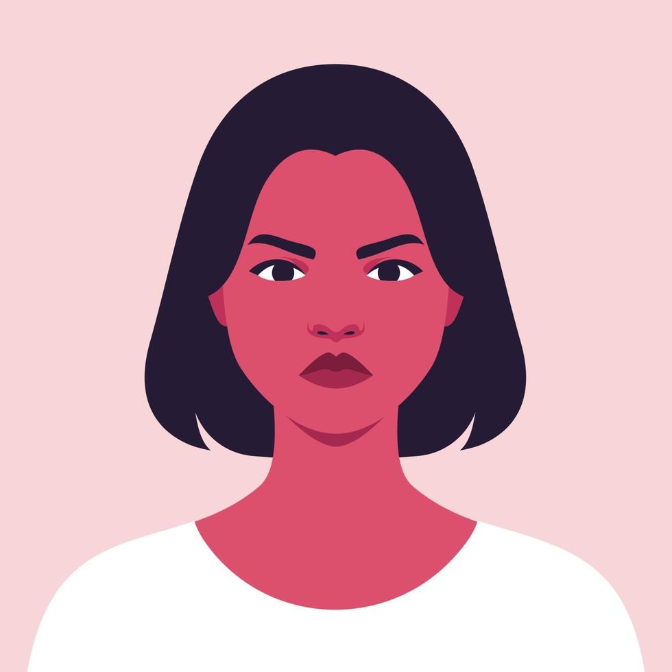 Porträt einer wütenden jungen Frau vektor