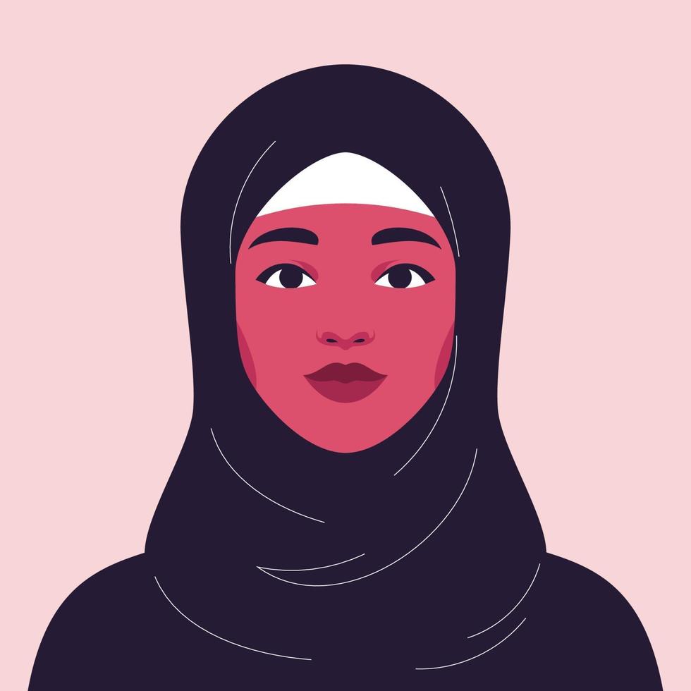Porträt einer jungen und schönen arabischen Frau im Hijab vektor