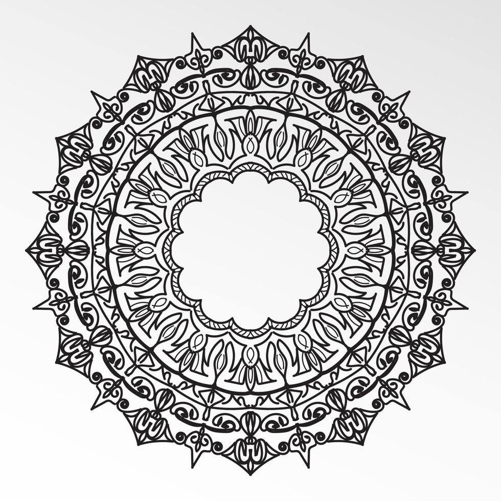 cirkulärt mönster i form av mandala med blomma vektor