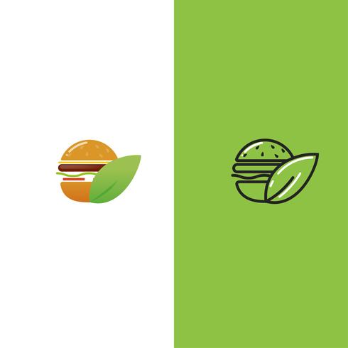 Veganer Öko-Burger. Vegetarisches Mittagessen Logo für Restaurant oder Café oder Fast Food. Vektor-Illustration vektor