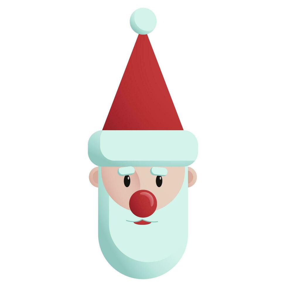 einfach Santa claus Kopf Illustration. Weihnachten Charakter Kopf zum Gruß Karte, Benutzerbild, Einladung, Banner, und Netz Design. Vektor Illustration eps10