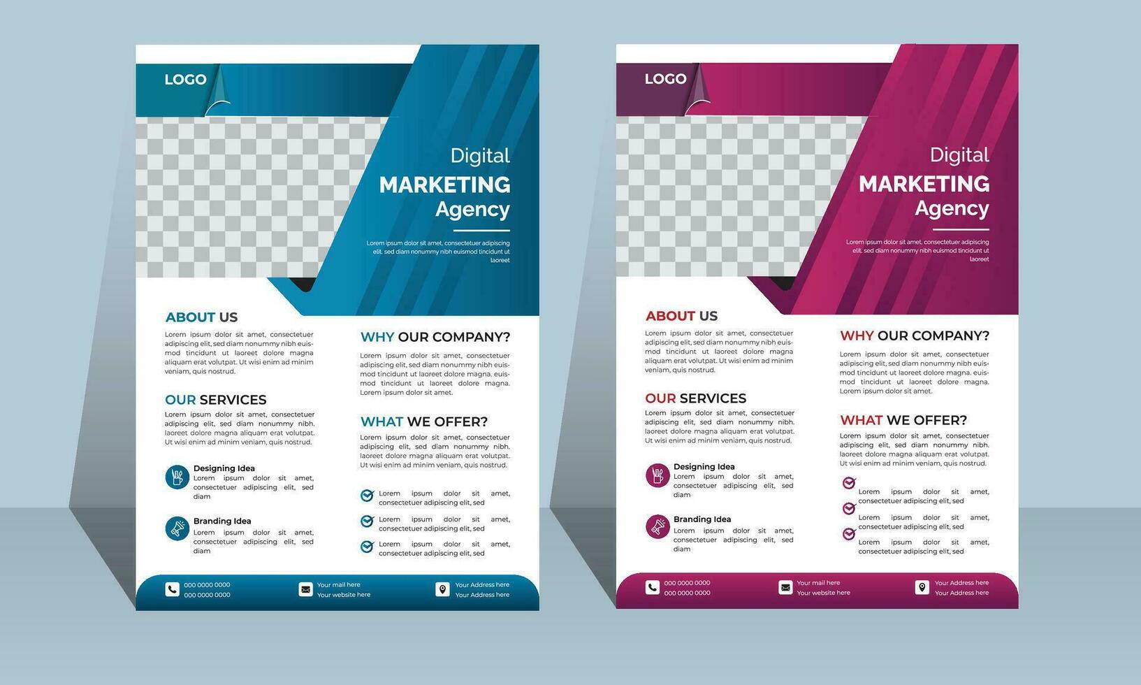 företags- företag flygblad affisch mall design två färger schema, vektor mall i a4 storlek - vektor