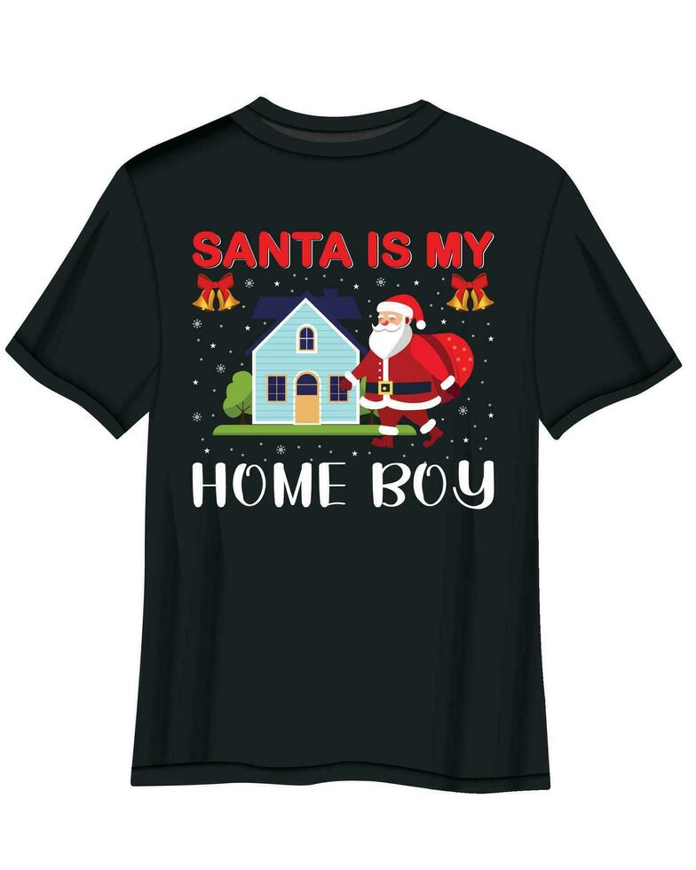 santa claus t-shirt design, jul t-shirt design. t-shirt design vektor