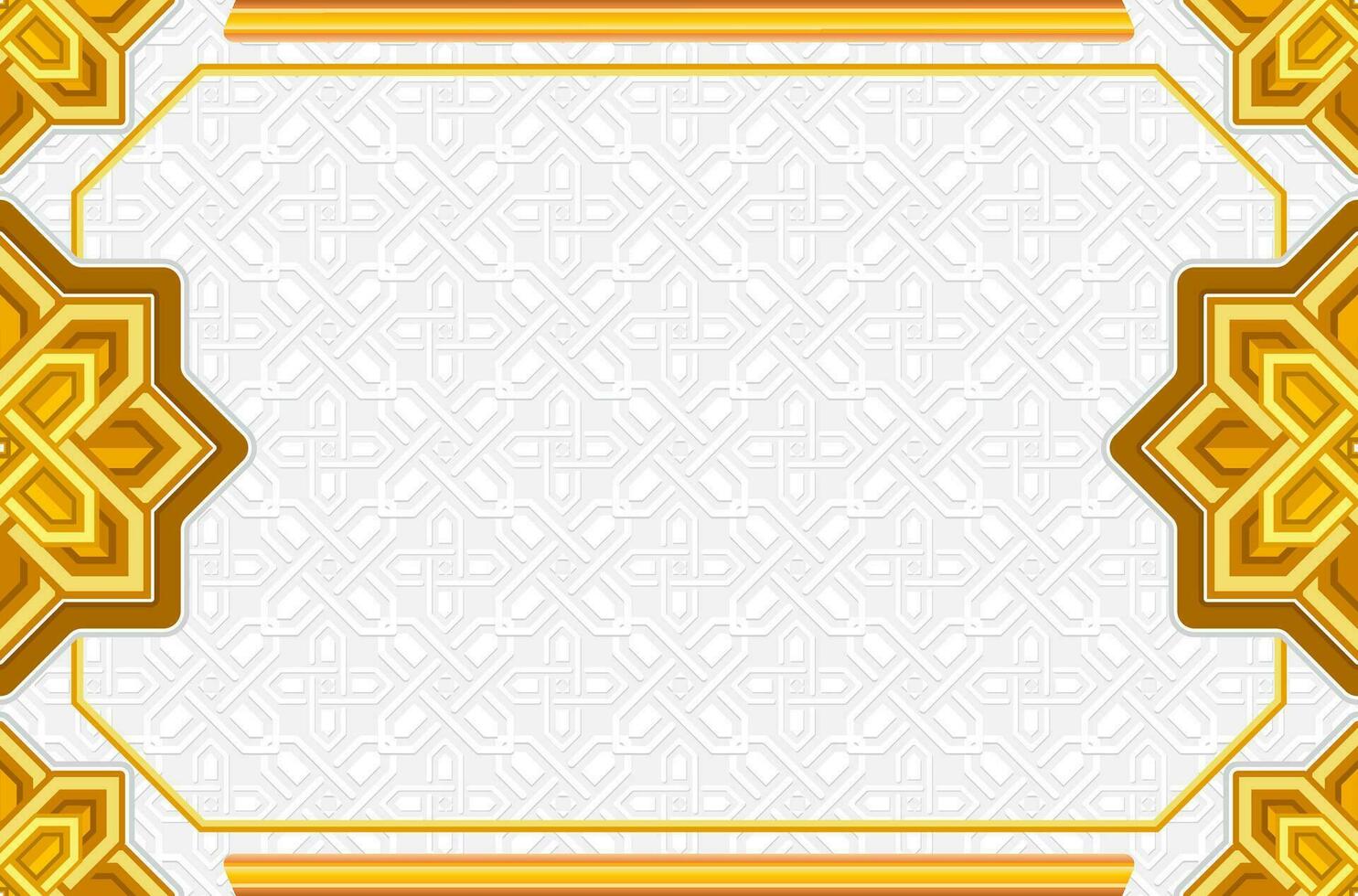 geometrisk guld islamic baner bakgrund vektor