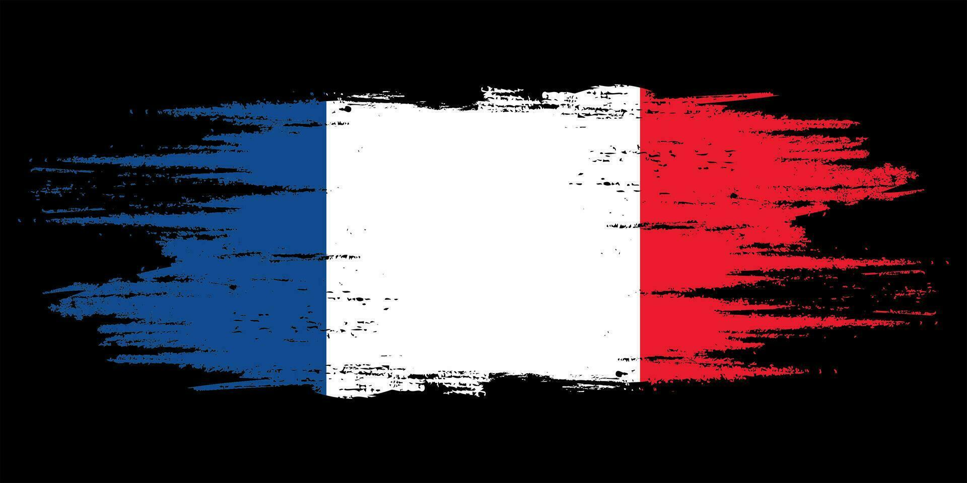 Frankreich Bürste Flagge, Frankreich Flagge Bürste Aquarell Flagge Design Element vektor