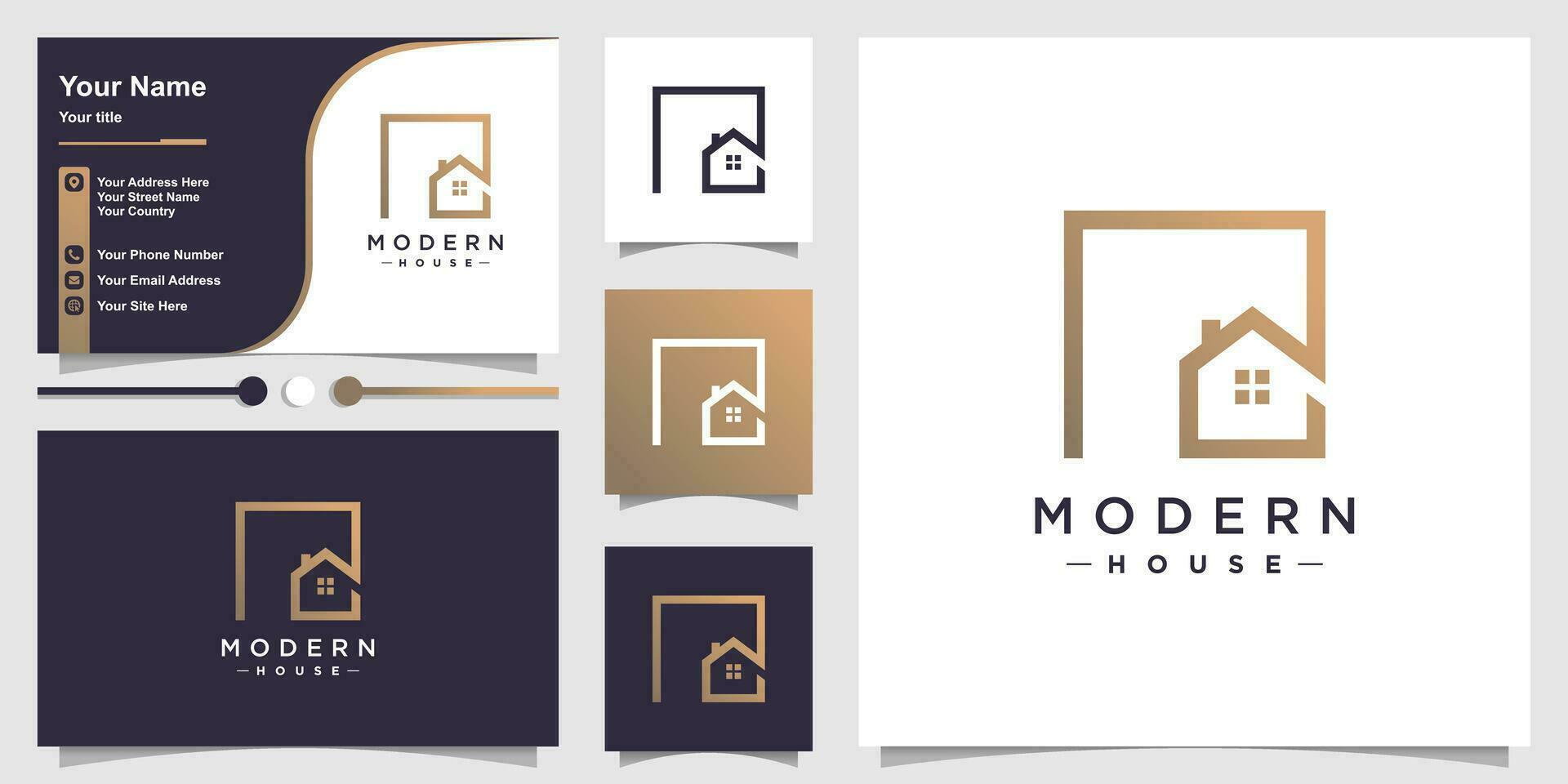 modern hus logotyp element vektor ikon design med kreativ modern begrepp aning