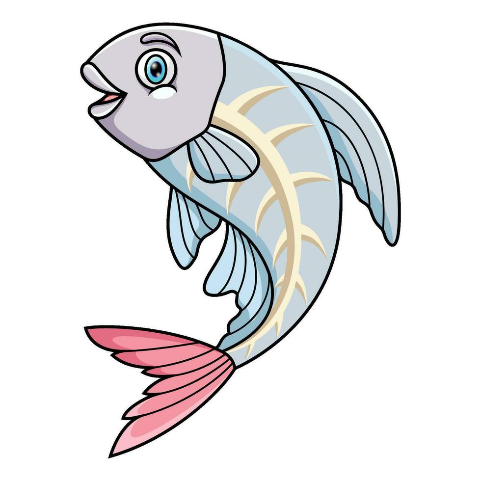 Karikatur Röntgen Fisch auf Weiß Hintergrund vektor