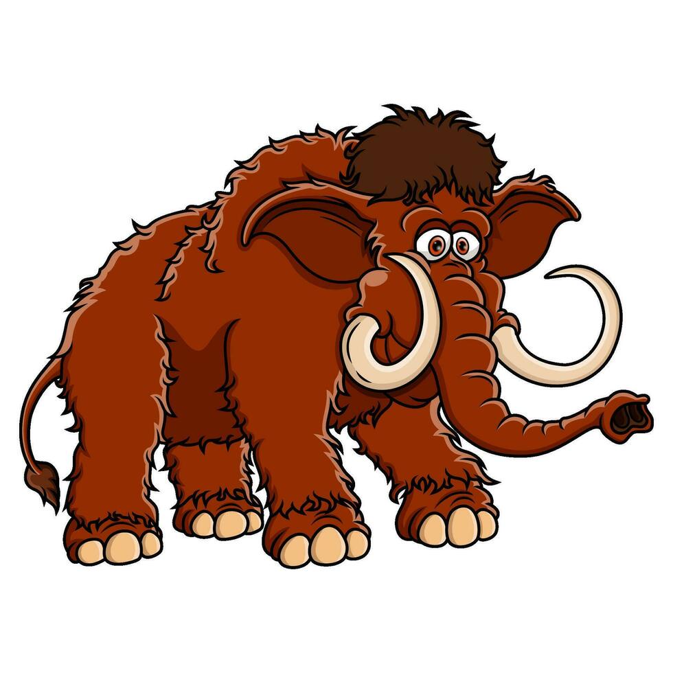 Cartoon-Mammut isoliert auf weißem Hintergrund vektor