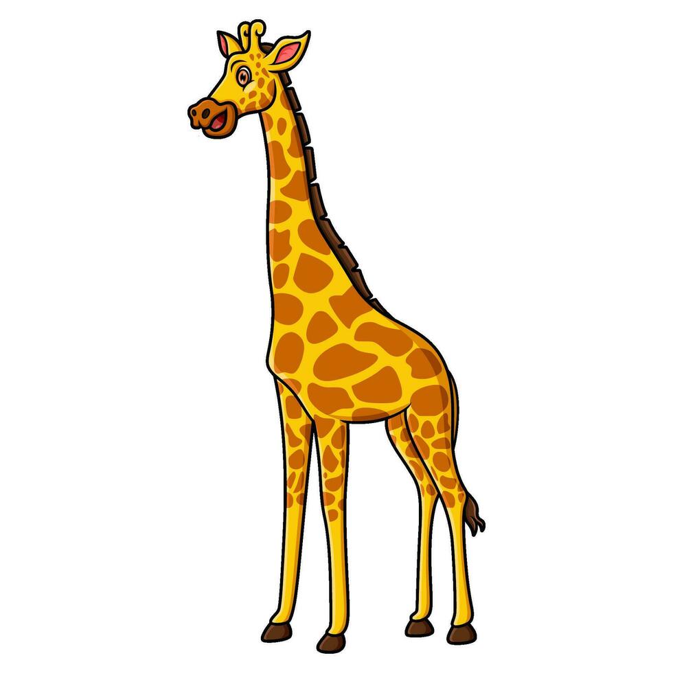 niedliche Giraffe Cartoon isoliert auf weißem Hintergrund vektor