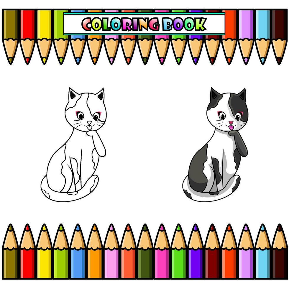Karikatur Katze zum Färbung Buch vektor