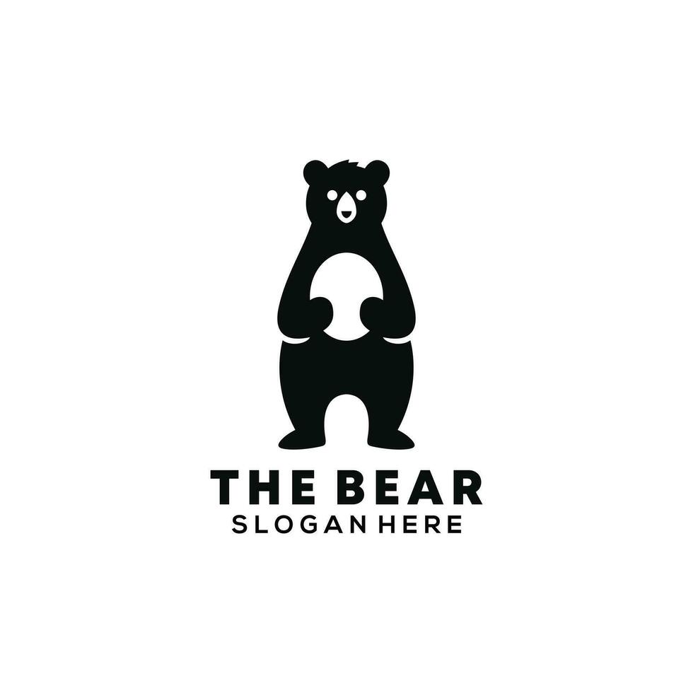 Vektor Illustration von das Bär Silhouette Logo mit modern Design Stil und Stehen Bär geeignet zum Ihre Geschäft