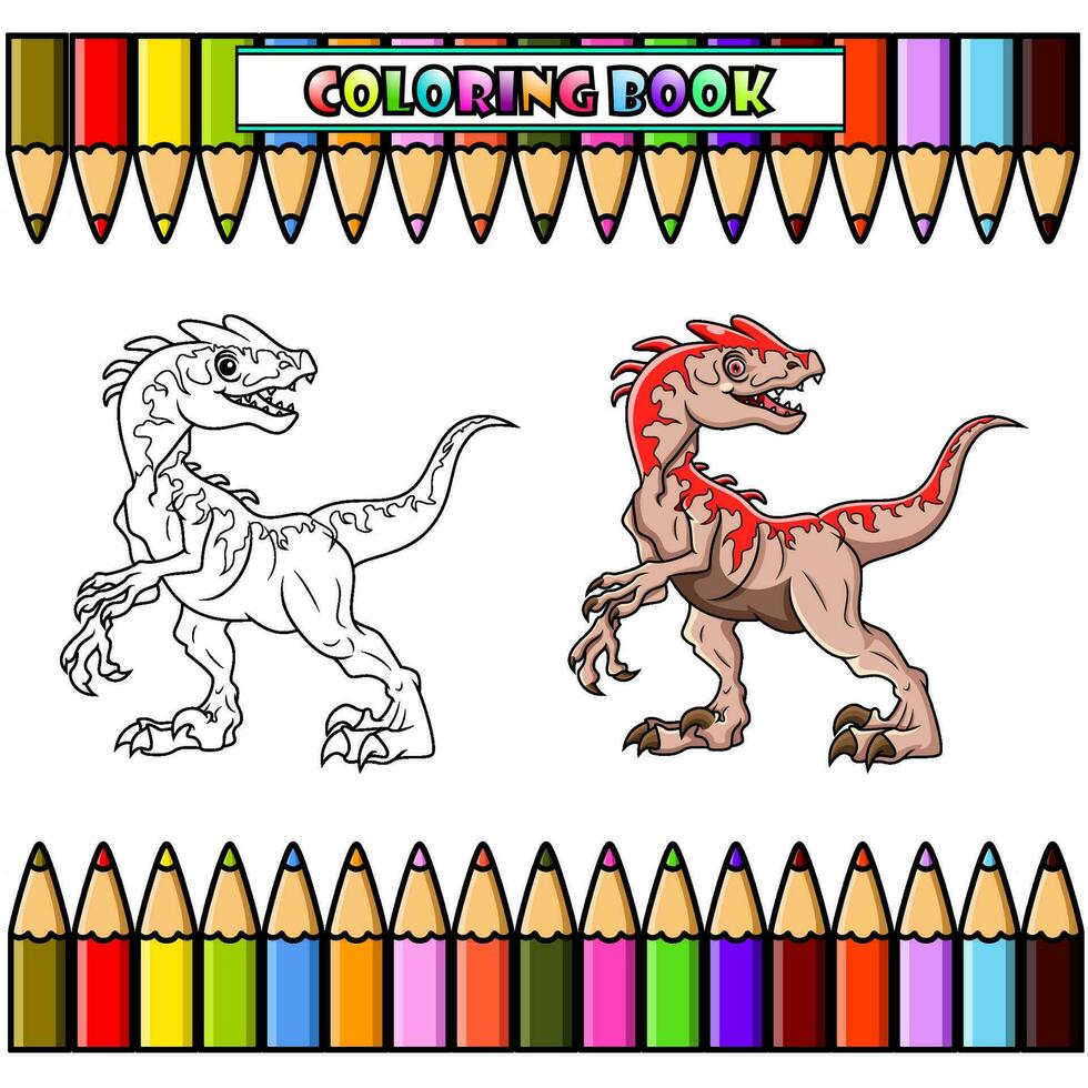 tecknad serie dinosaurie indominus rex för färg bok vektor