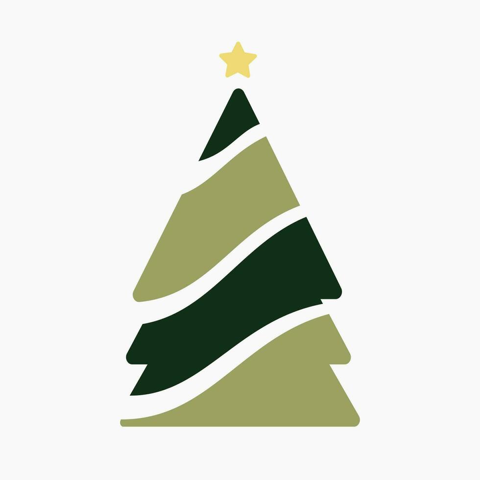 ein süß Weihnachten Baum, eben Vektor Illustration isoliert auf Weiß Hintergrund. fröhlich Weihnachten und glücklich Neu Jahr.
