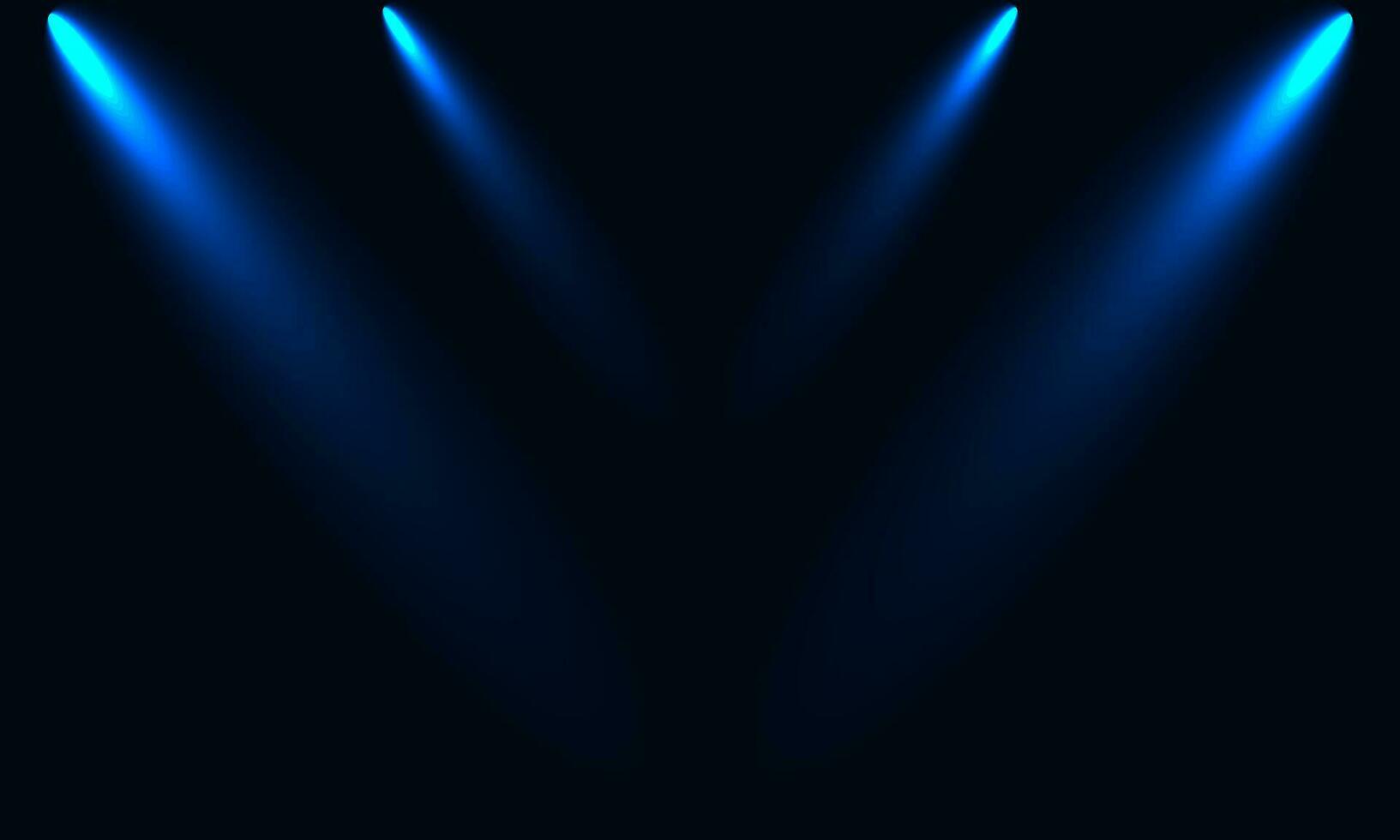 Blau Bühne Beleuchtung auf ein dunkel Hintergrund. Vektor Illustration