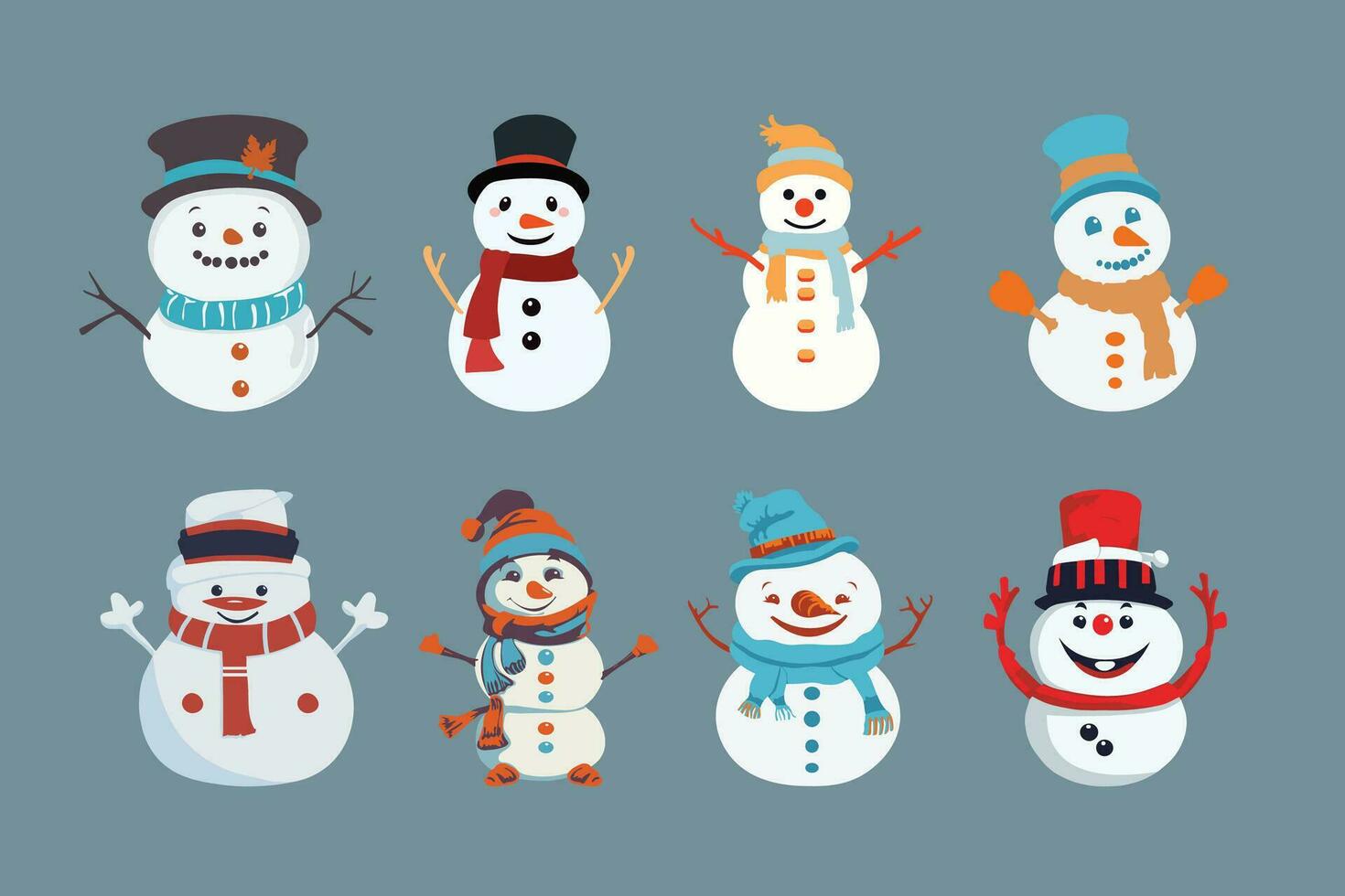 lustig Schneemann Vektoren - - bezaubernd Clip Art zum Winter Designs