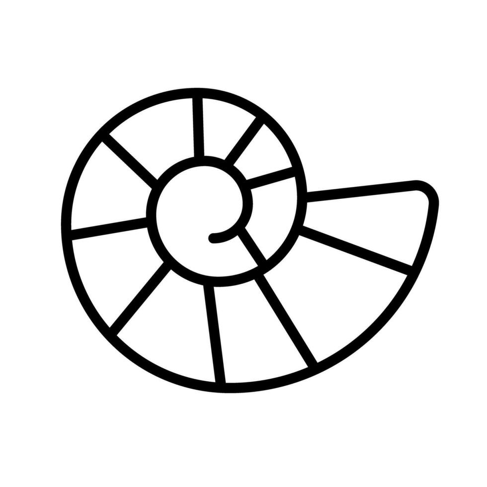 einfach Fossil Symbol. Ammonit. Vektor. vektor