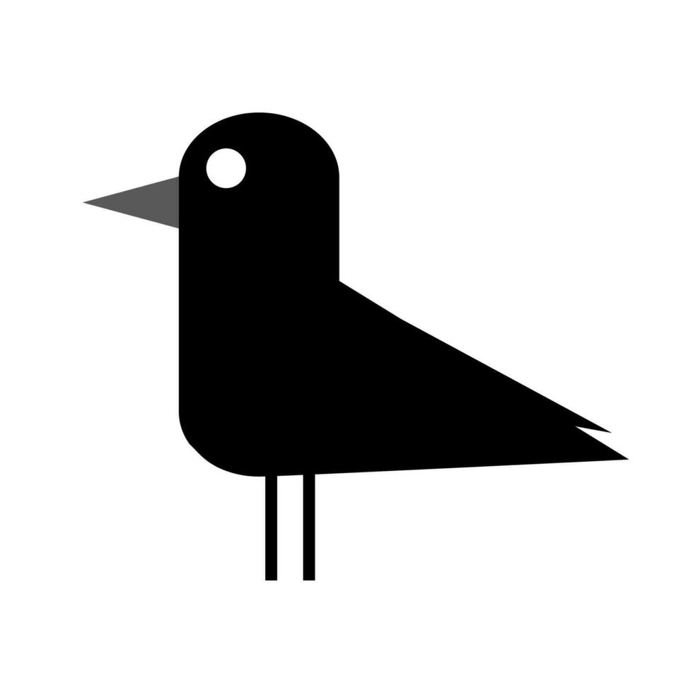 enkel kråka silhuett ikon. svart fågel ikon. vektor. vektor