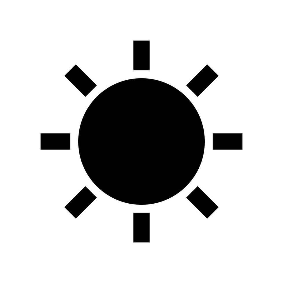 Sol silhuett ikon. värme och ljusstyrka. vektor. vektor
