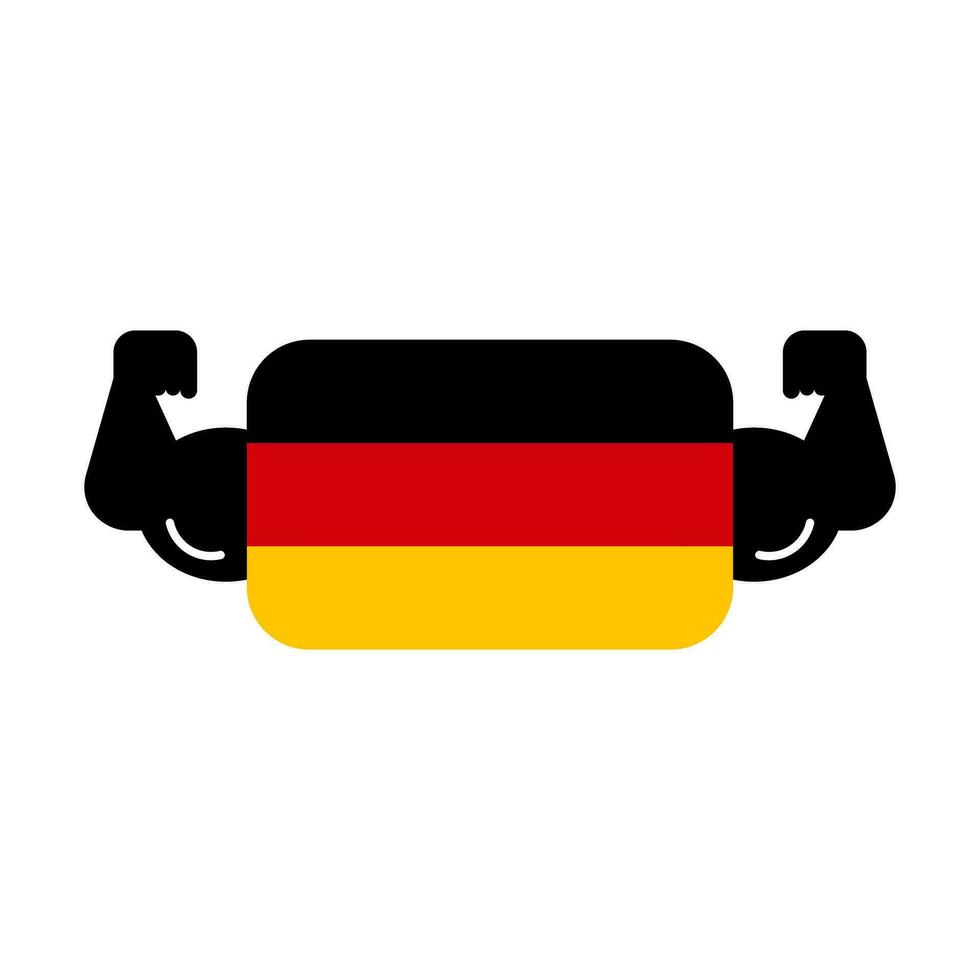 muskler och de tysk flagga. tysk kraft. vektor. vektor