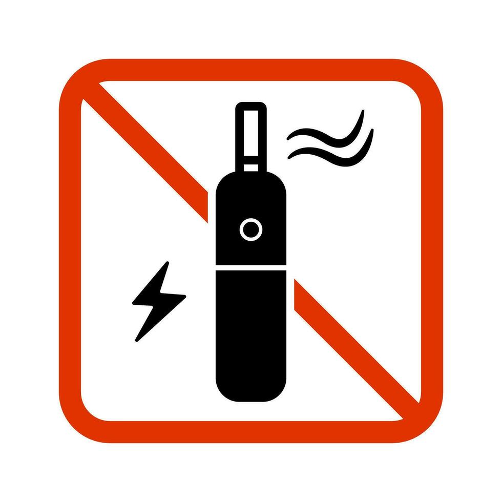elektronisk cigarett förbjuda tecken. e-cigarett reglering. vektor. vektor