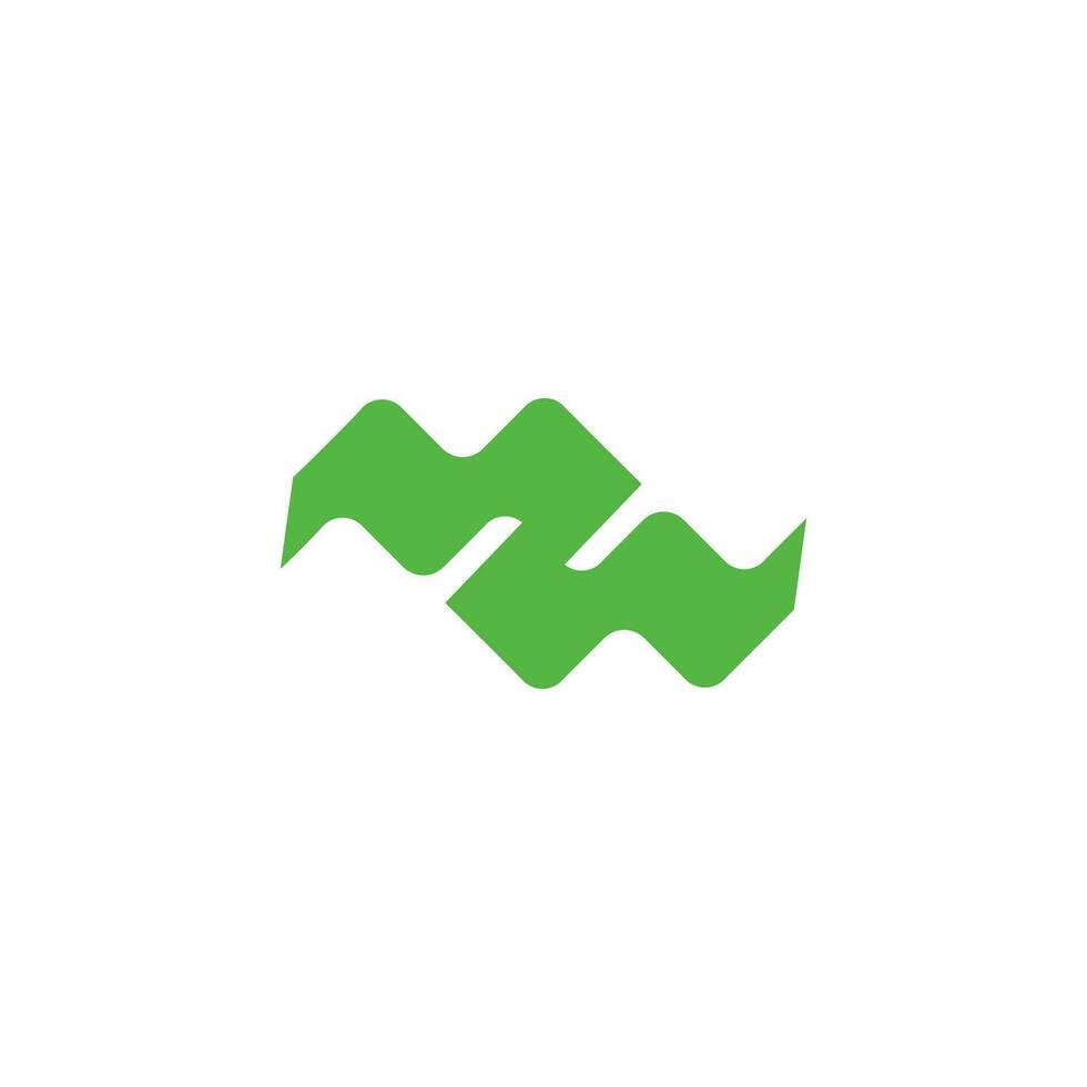brev z grön tång abstrakt logotyp vektor