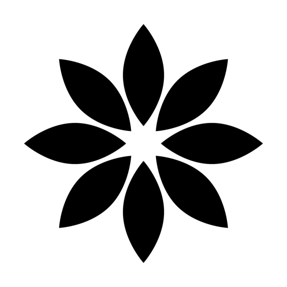 Blume Silhouette Symbol. Blütenblätter. Vektor. vektor