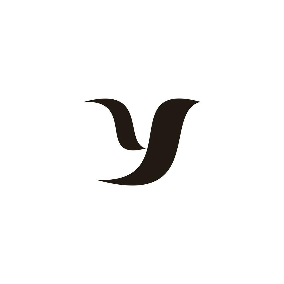 brev y fågel enkel geometrisk kurvor logotyp vektor
