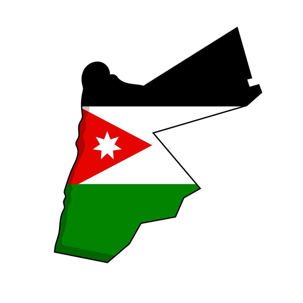 Jordan Flagge Karte Symbol. Vektor. vektor