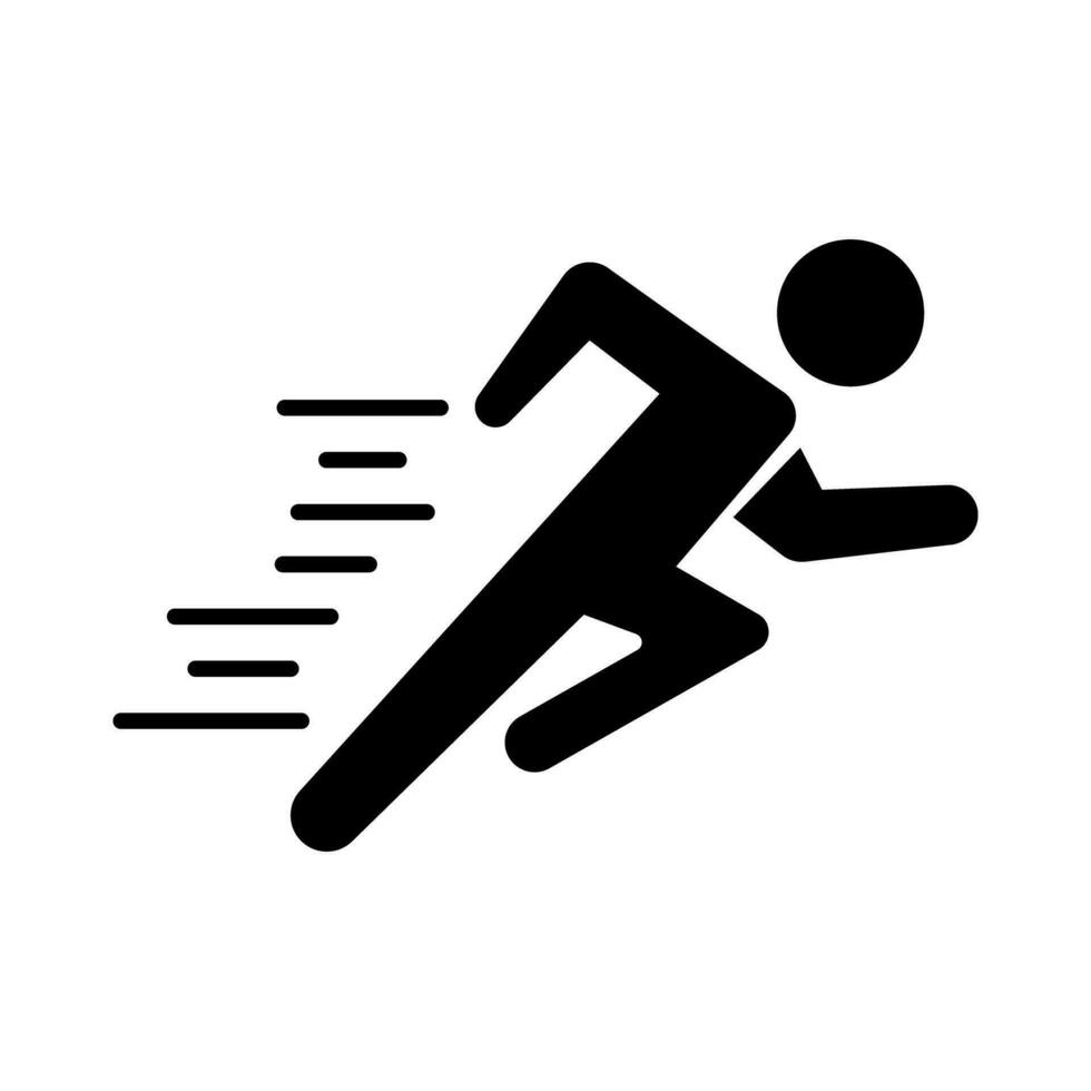 snabbt löpning person silhuett ikon. vektor. vektor