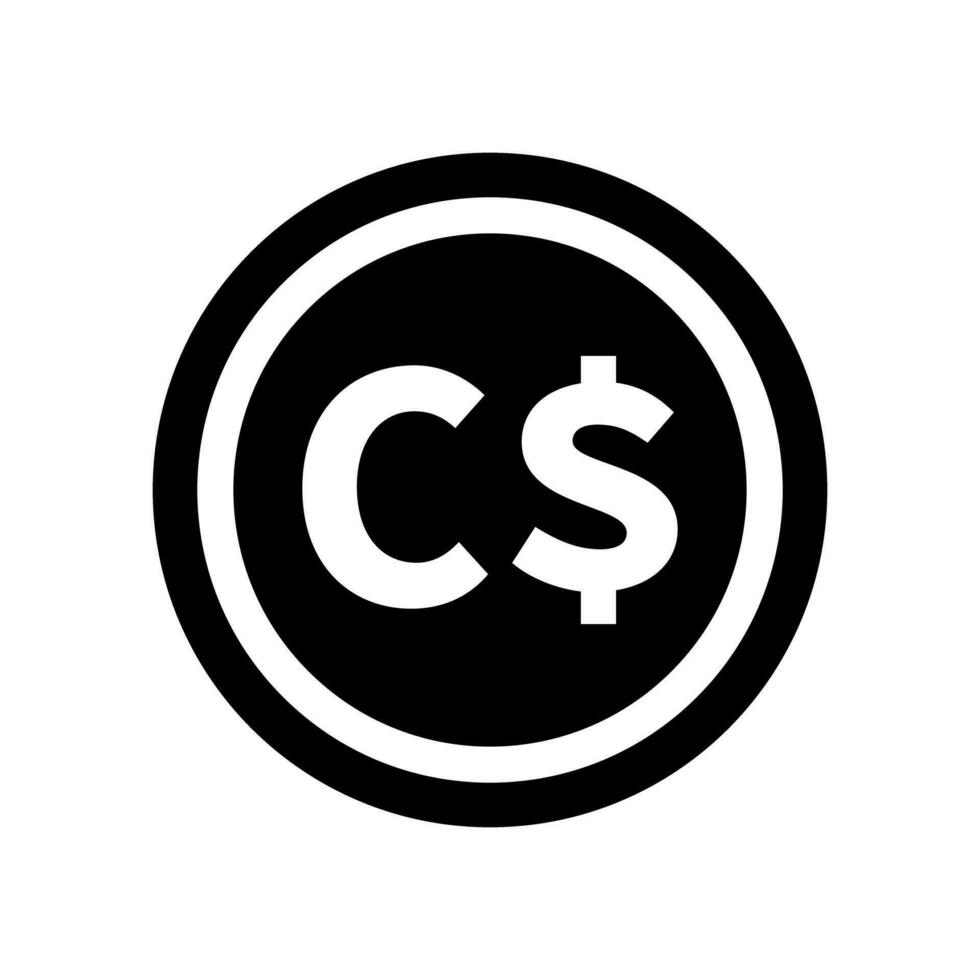 Silhouette Symbol von kanadisch Dollar. kanadisch Währung. Vektor. vektor