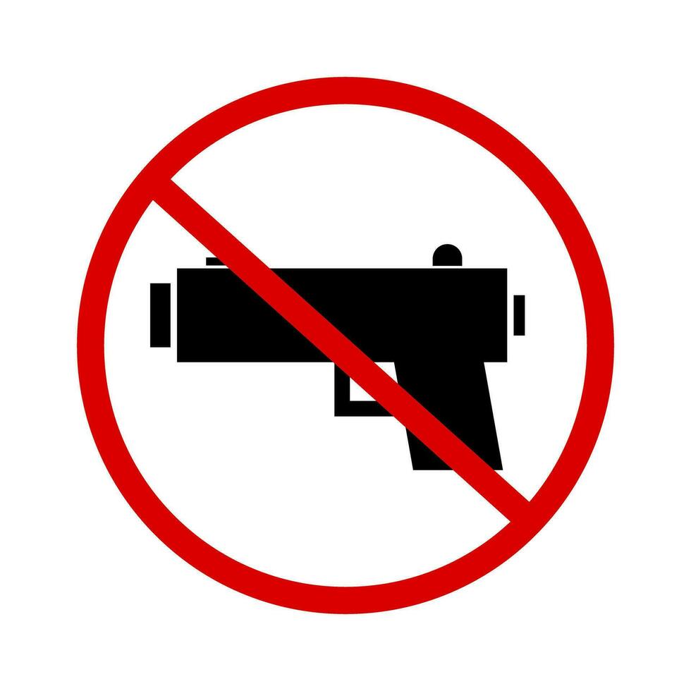 Gewehr Verbot und Vorschriften. Nein Pistole erlaubt. Vektor. vektor