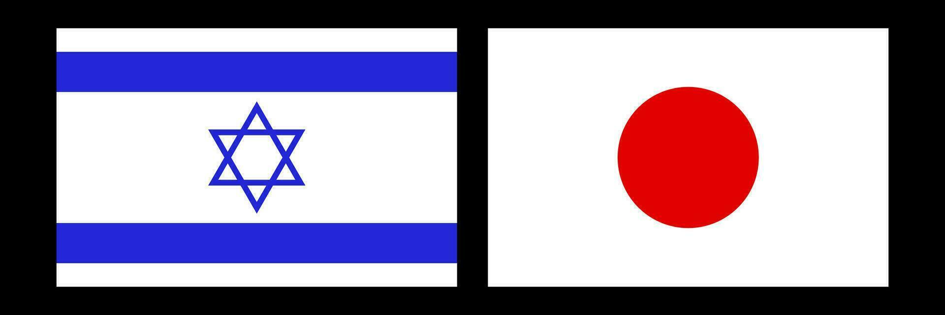 israeli och japansk flaggor ikon uppsättning. vektor. vektor
