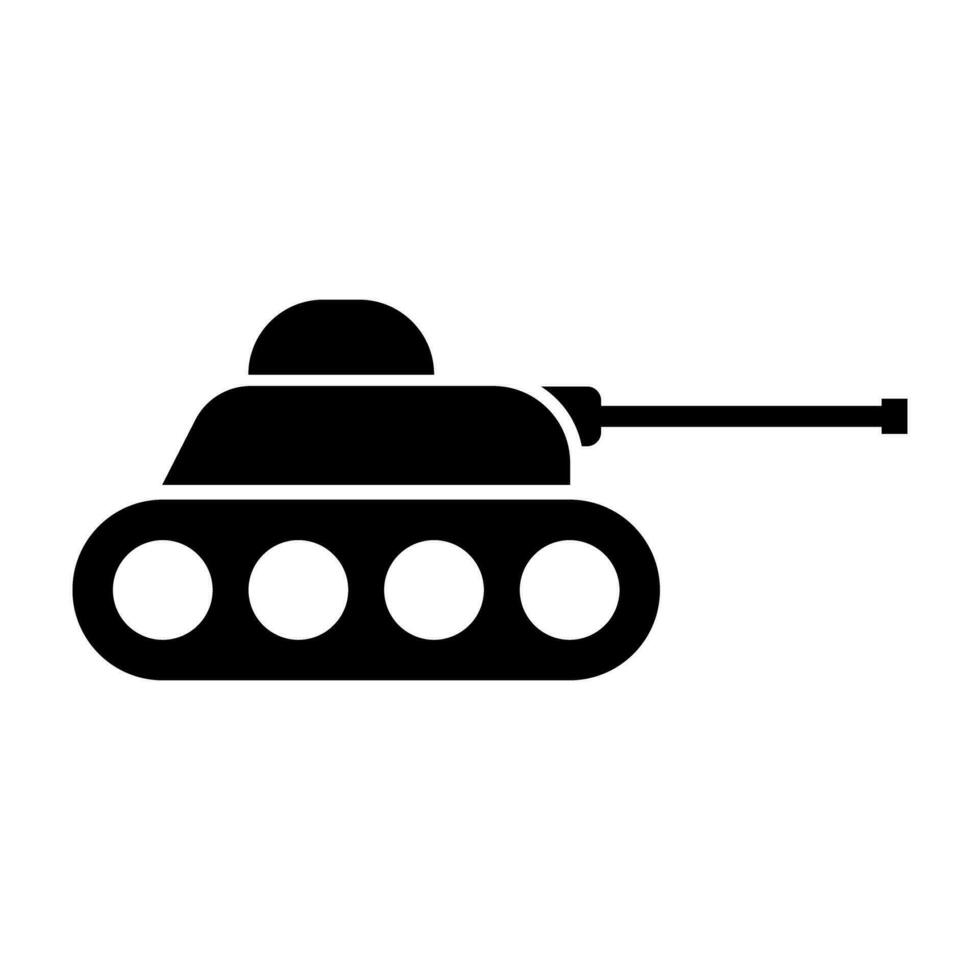 Panzer Silhouette Symbol. Boden Krieg. Vektor. vektor
