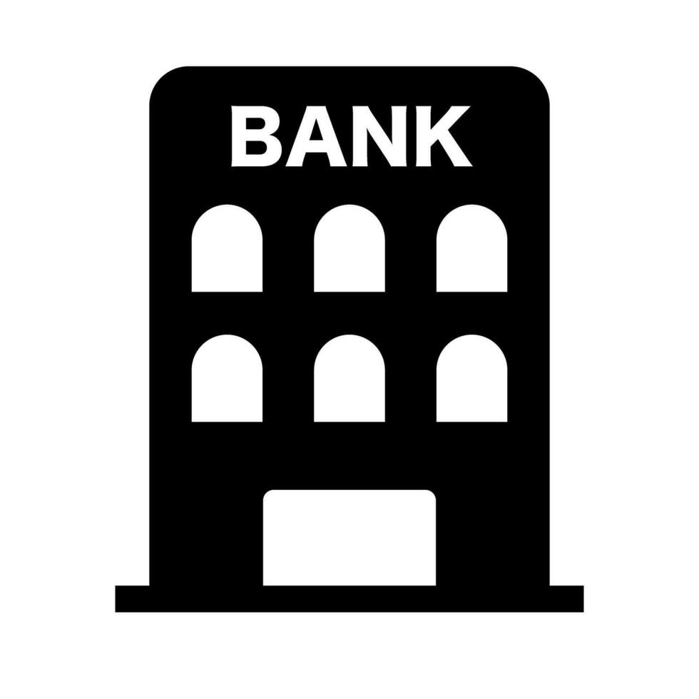 Bank Gebäude Silhouette Symbol. finanziell Industrie. Vektor. vektor