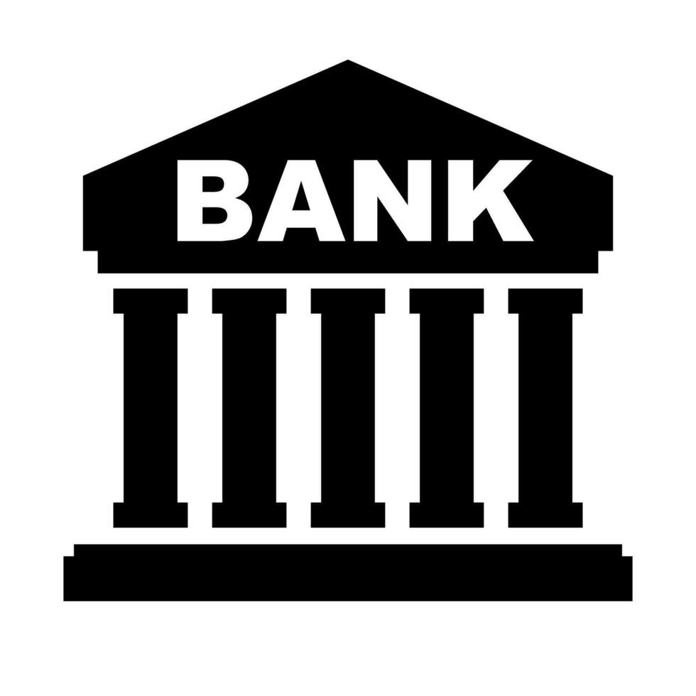 Bank Silhouette Symbol. Bank Institution. Vektor. vektor