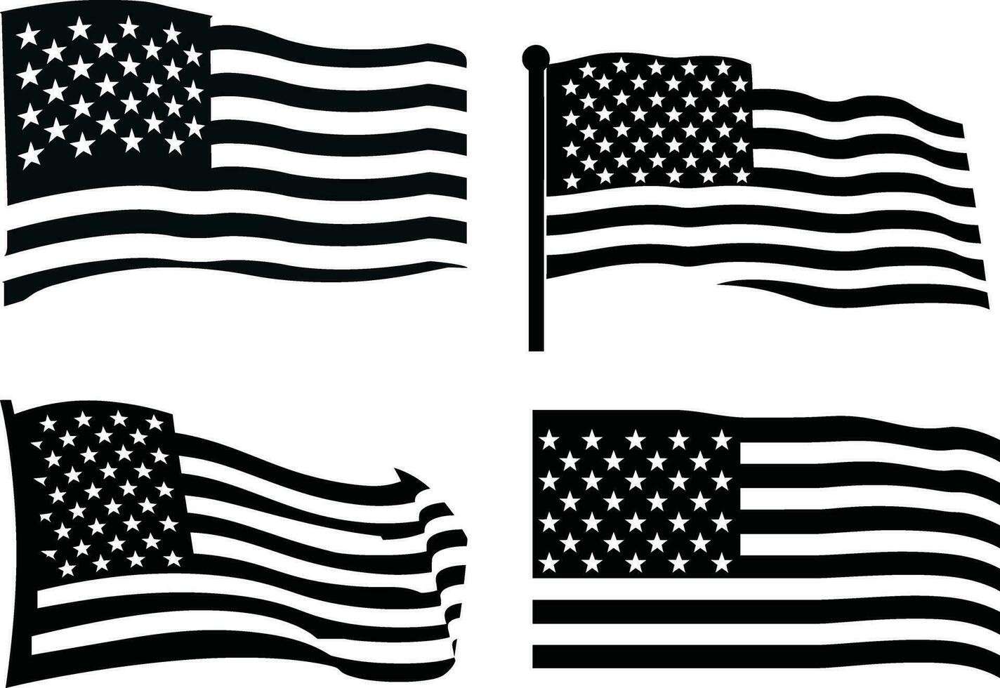 auffällig Patriotismus Flagge Silhouette vektor