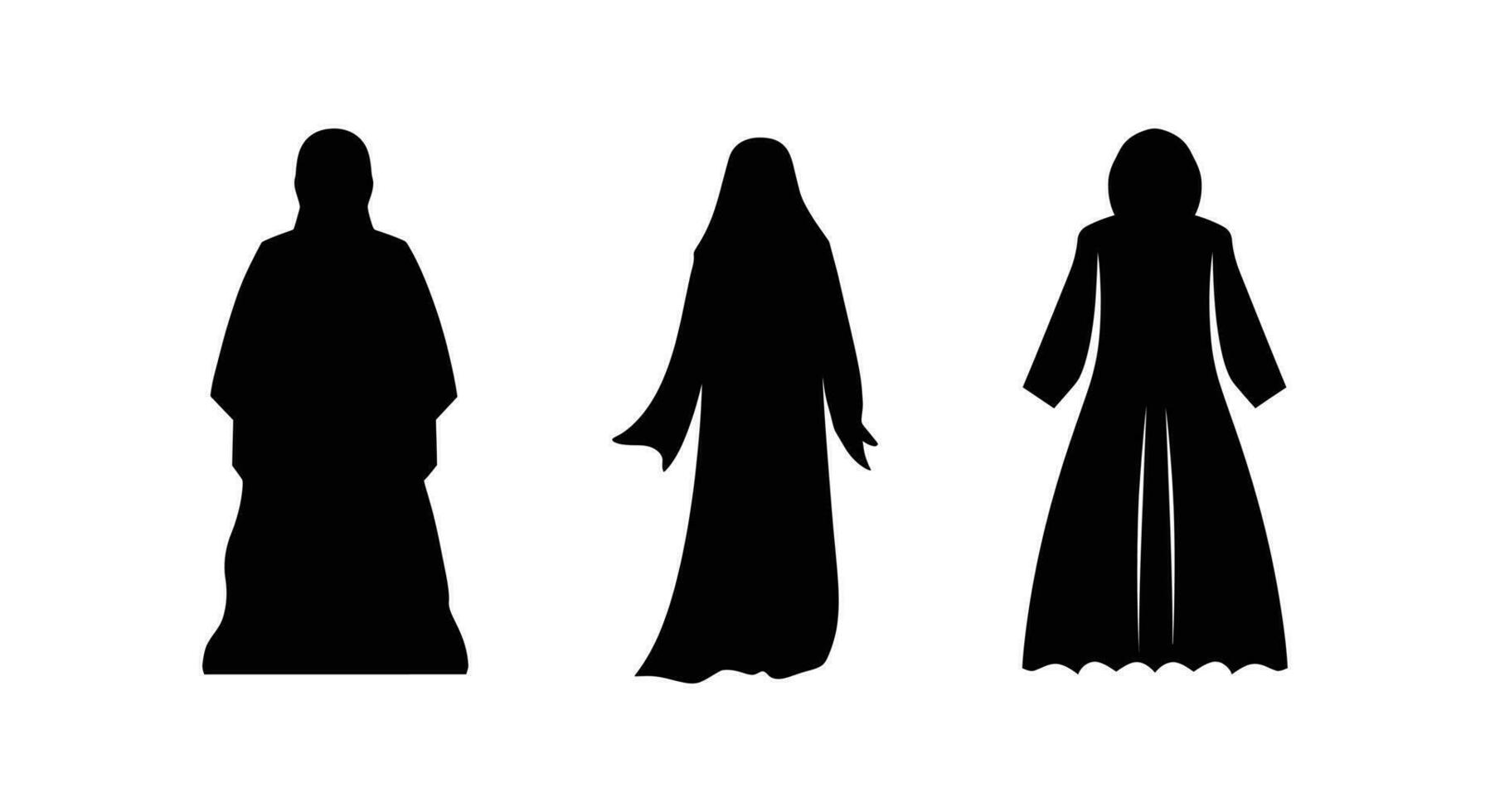 elegant islamisch abaya Silhouette vektor