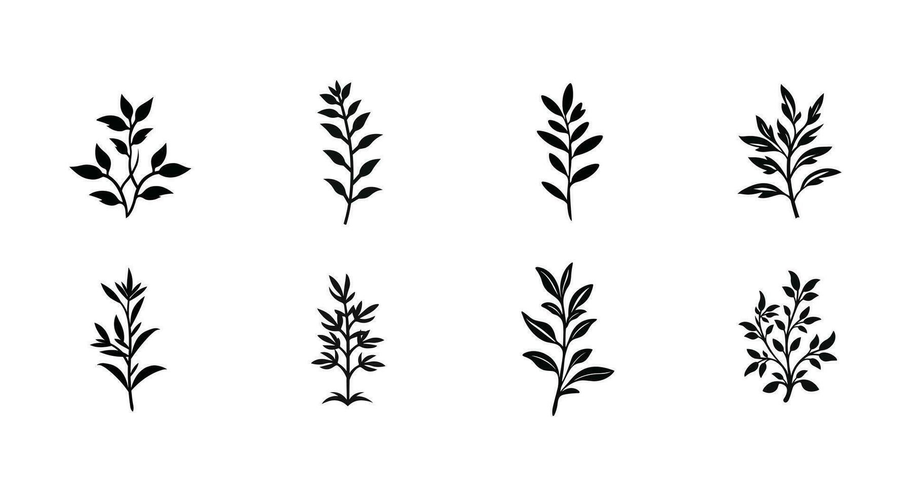 lugn i natur minimalistisk blad silhuetter vektor