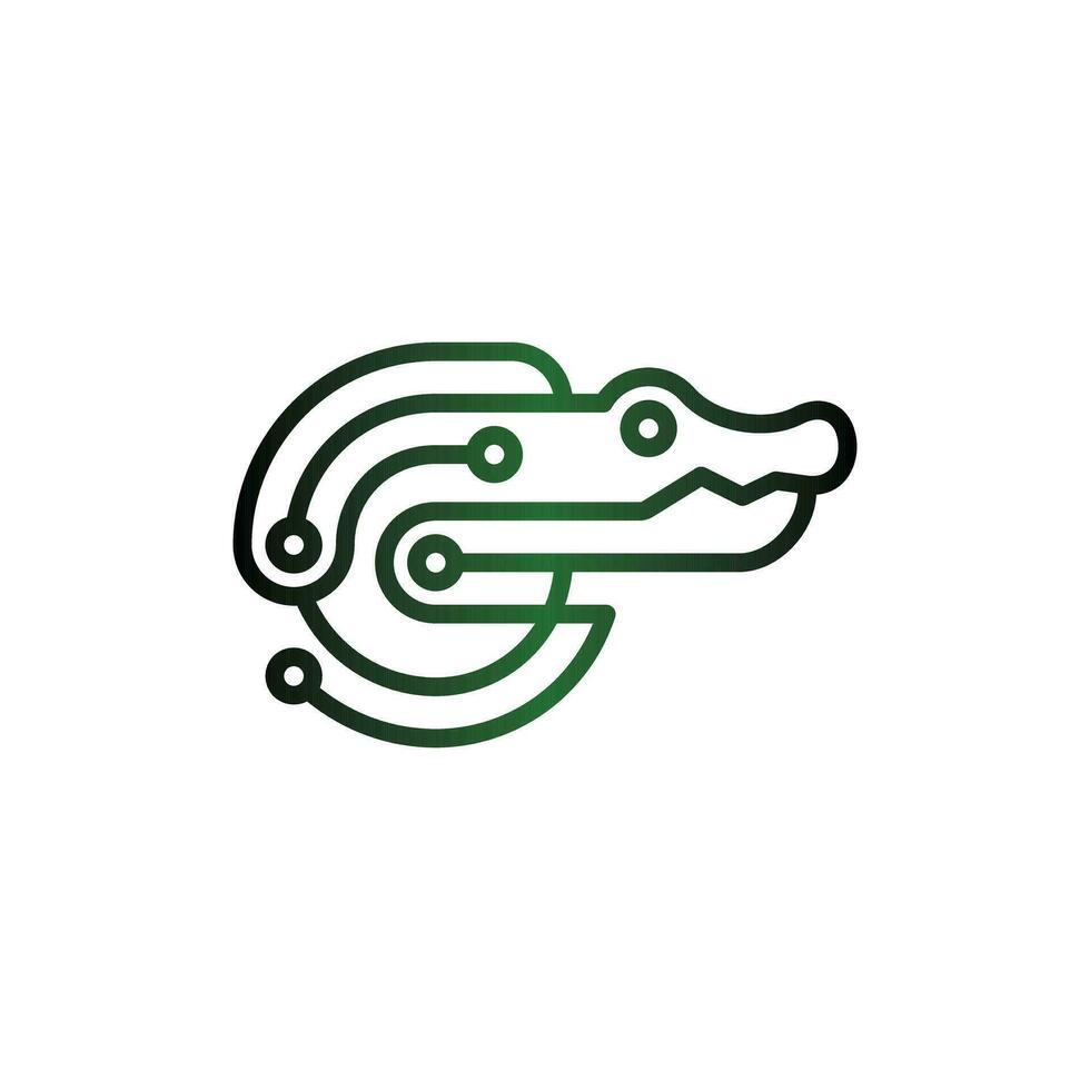 Tier Krokodil Technologie Logo Design modern, Designs Konzept, Logos, Logo Element zum Vorlage. vektor