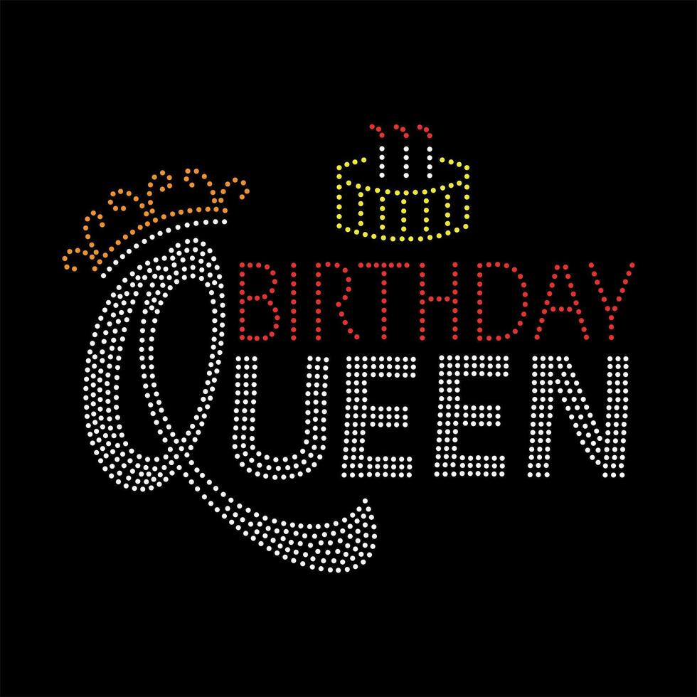 födelsedag drottning tshirt design vektor