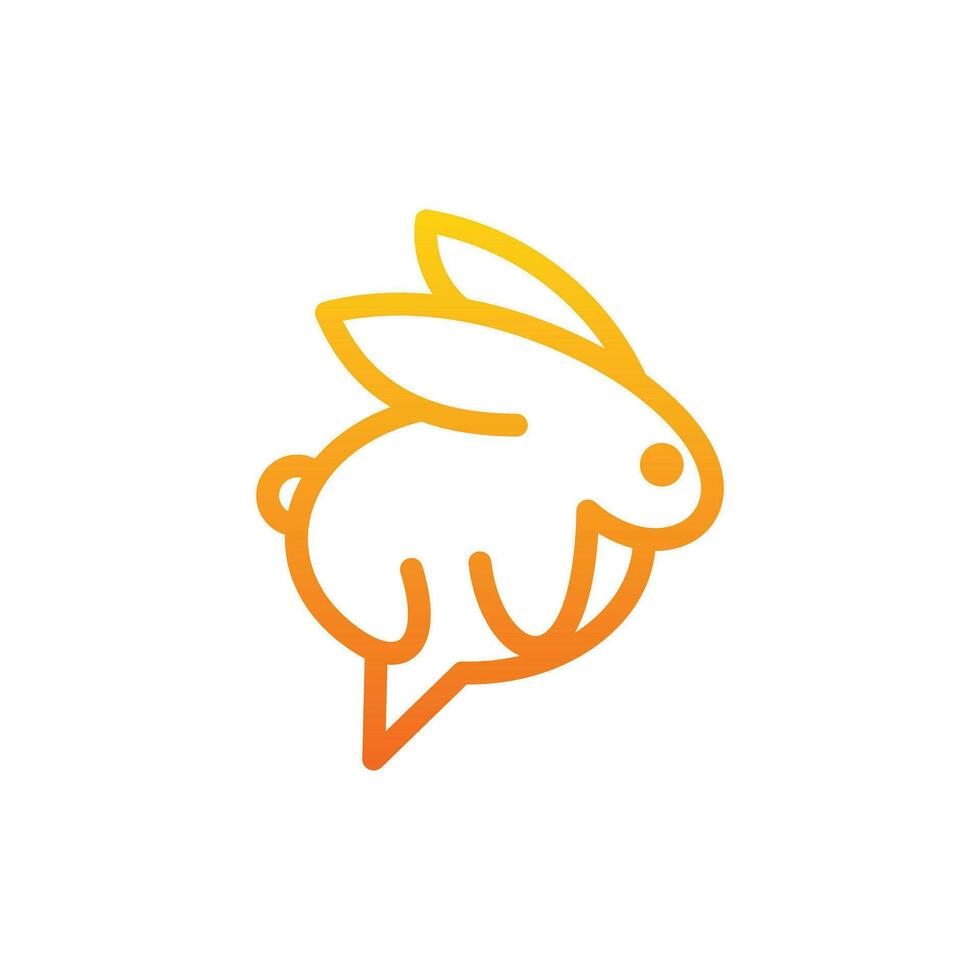 süß Hase Plaudern Logo einfach einzigartig Design, Element Grafik Illustration Vorlage vektor