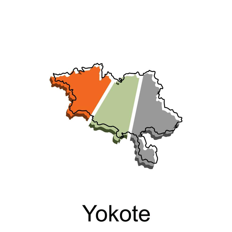 Karte Stadt von Yokote Design, hoch detailliert Vektor Karte - - Japan Vektor Design Vorlage