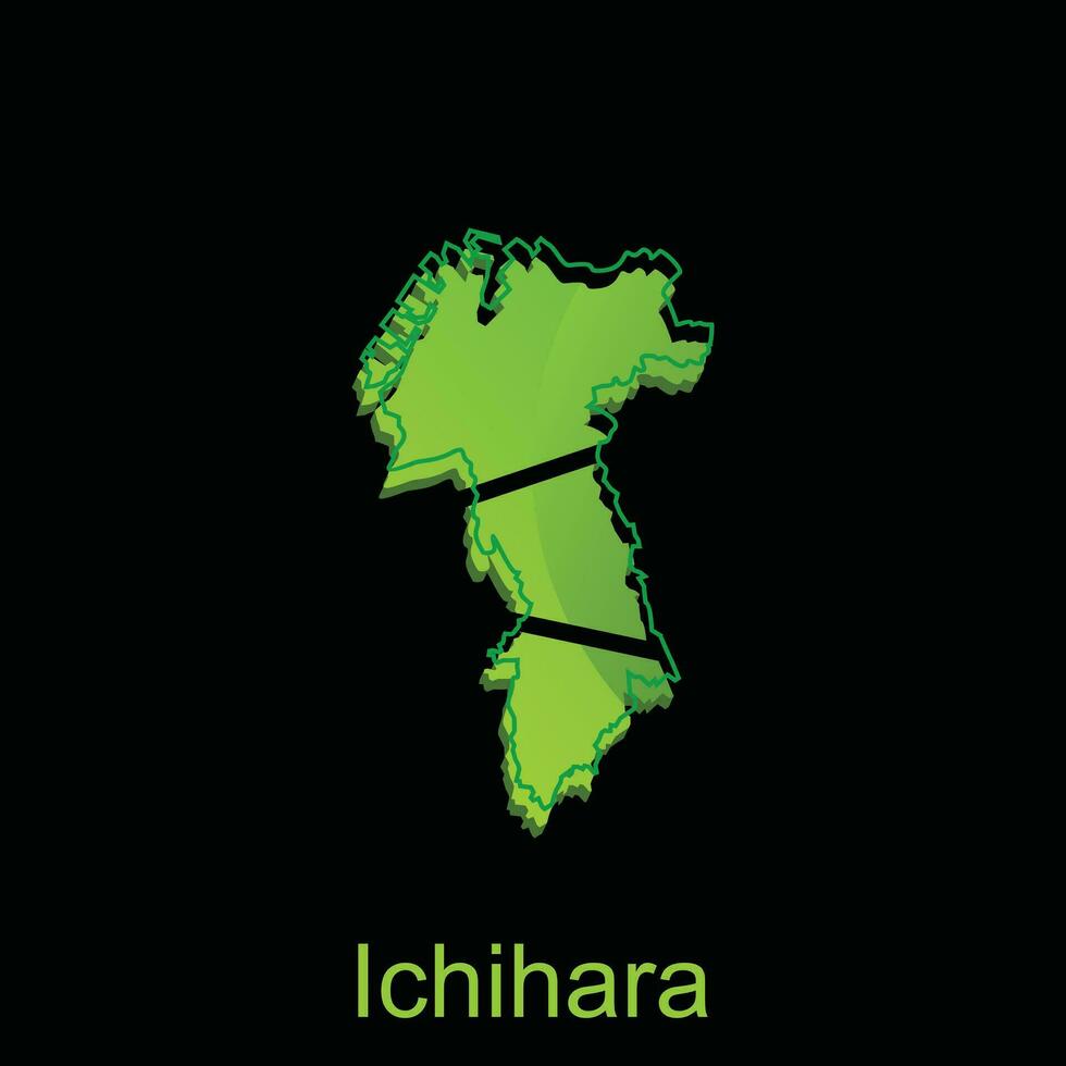 Karta stad av ichihara design, hög detaljerad vektor Karta - japan vektor design mall
