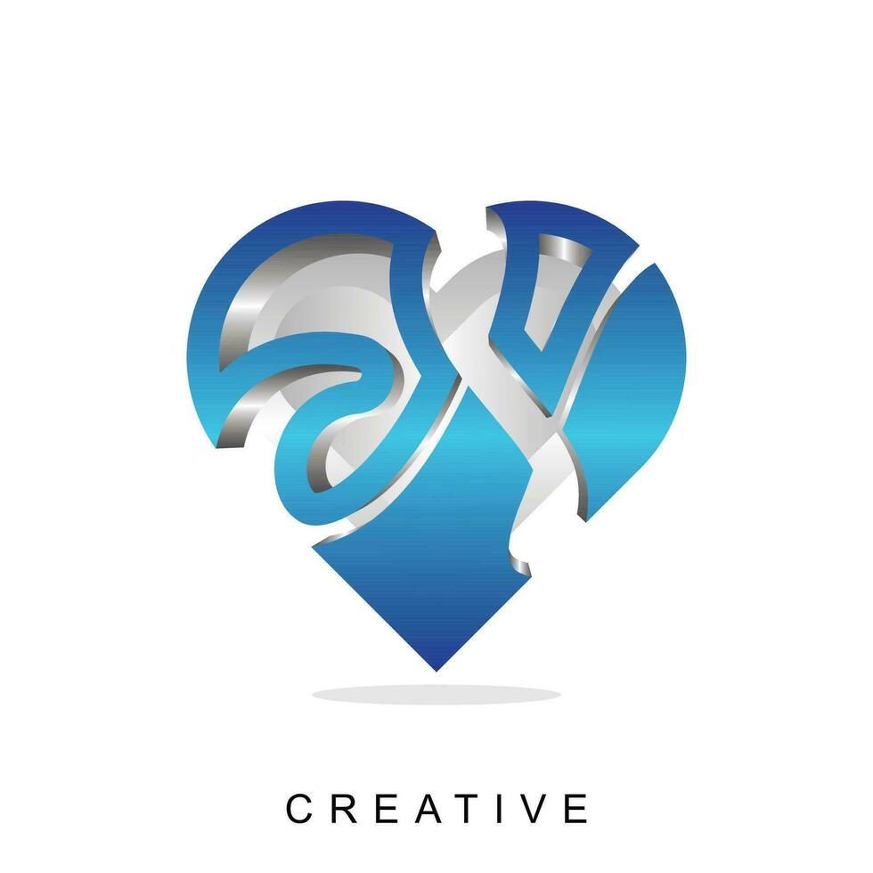 Initiale n Liebe modern Design, Brief n Logo Design Vorlage 3d Stil Illustration, geeignet zum Ihre Unternehmen vektor