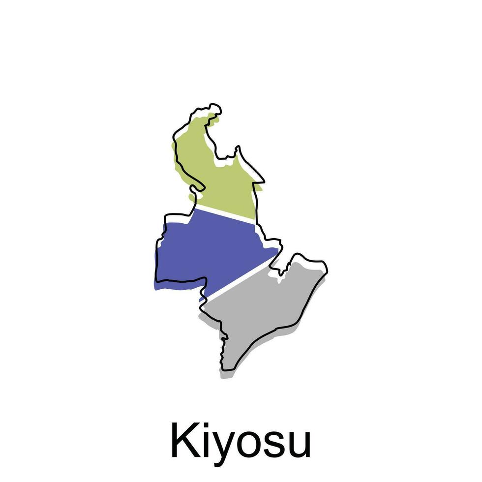 Karta stad av kiyosu design, hög detaljerad vektor Karta av japan vektor design mall, lämplig för din företag