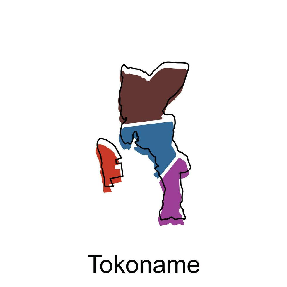 Karte Stadt von tokoname Design, hoch detailliert Vektor Karte von Japan Vektor Design Vorlage, geeignet zum Ihre Unternehmen